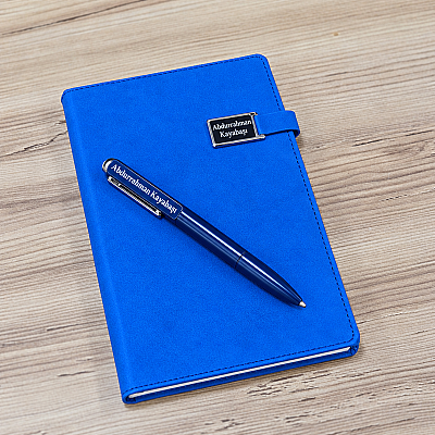 Işıklı Kalem ve Defter Seti – Mavi - 1