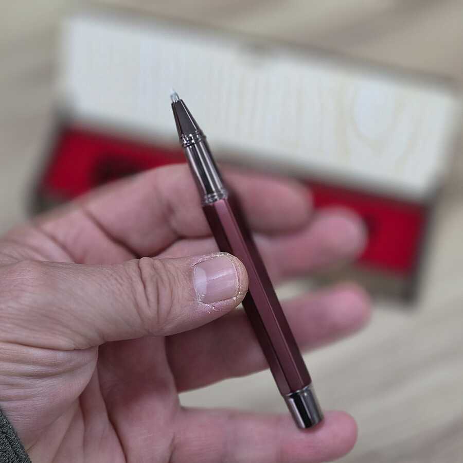 Kişiye Özel Bordo Metal Roller Kalem – Ahşap Kutulu - 3