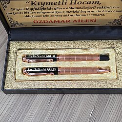 Kişiye Özel İsim ve Mesaj Yazılı Lüks Çift Kalem Seti - 3