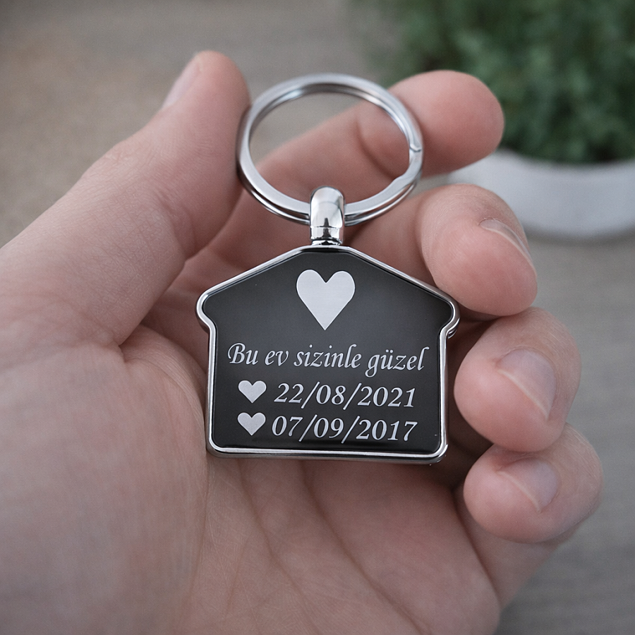 Kişiye Özel Ev Tasarımlı Metal Anahtarlık - 3