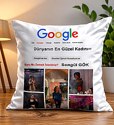 Kişiye Özel Google Arama Tasarımlı Fotoğraflı Yastık - 2