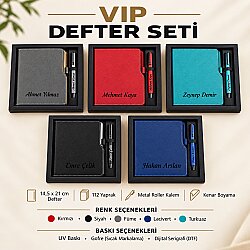 Kişiye Özel VIP Defter ve Metal Roller Kalem Seti