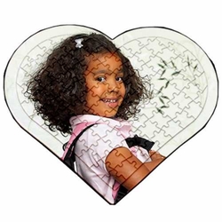 Kişiye Özel Fotoğraf Baskılı 96 Parçalı Kalp Puzzle Yapboz - Thumbnail