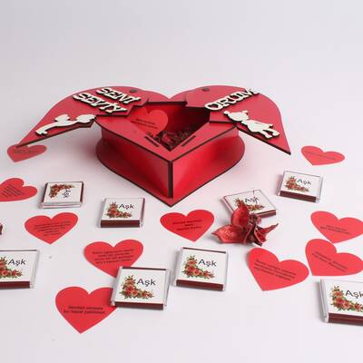 Çikolatalı Seni Seviyorum Kalp Kutu
