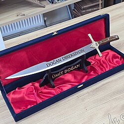 50 cm Fatih Sultan Mehmet Han Kılıcı – Ceviz Kabza, Pirinç Balçak, Kişiye Özel Yazılı - 5