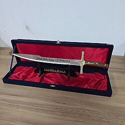 50 cm Fatih Sultan Mehmet Han Kılıcı – Ceviz Kabza, Pirinç Balçak, Kişiye Özel Yazılı - 6