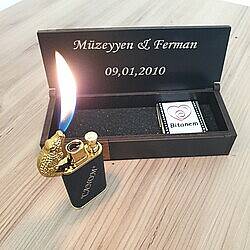 Ejderha Alevli Lüx Özel Kutulu Turbo Çakmak - 1