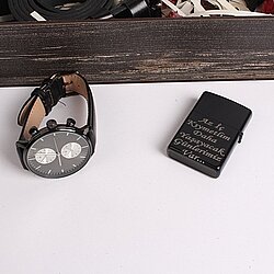 Kişiye Özel Kemer Cüzdan Saat Zippo Çakmak Erkek Kombini - 4