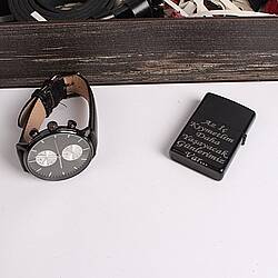 Kişiye Özel Kemer Cüzdan Saat Zippo Çakmak Erkek Kombini - 4