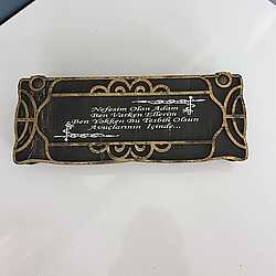 Kişiye Özel Eskitme Hediye Kutusu Ahşap Zippo Çakmak Kaplan Gözü Tesbih Kombin Kutusu - 2