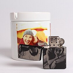 Kişiye Özel Resim Kazımalı Zippo Çakmak Ve Resimli Seramik Küllük - 3