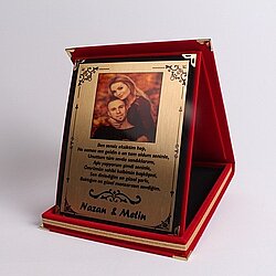 Kişiye Özel Resimli Yazılı Kadife Plaket - 1