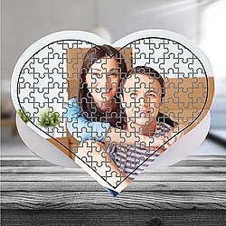 Kişiye Özel Fotoğraf Baskılı 96 Parçalı Kalp Puzzle Yapboz